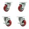 Service Caster Tool Box Caster Wheel Set 3.5'' Red Polyurethane Swivel Casters, 4PK TOOL-SCC-20S3514-PPUB-RED-2-TLB-2 - alternate 1